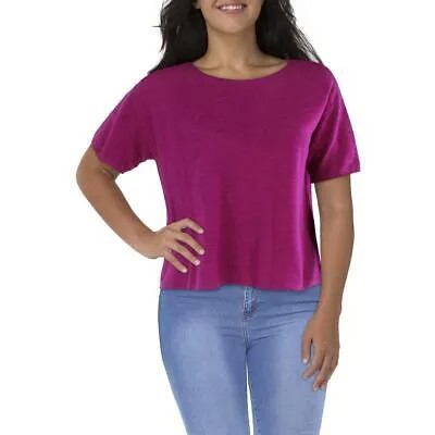 Женская фиолетовая льняная футболка свободного кроя Eileen Fisher Top Plus 2X BHFO 4303
