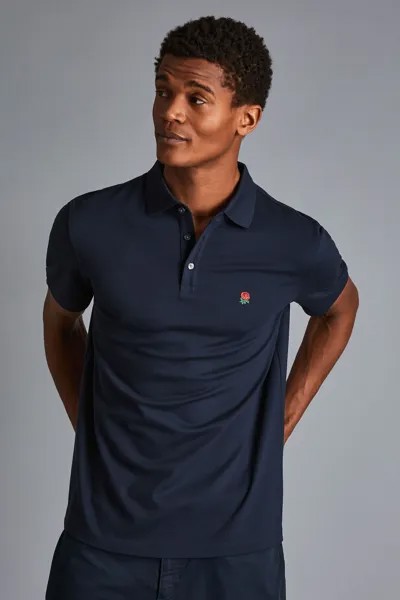Рубашка-поло RFU из пике с короткими рукавами Charles Tyrwhitt, синий