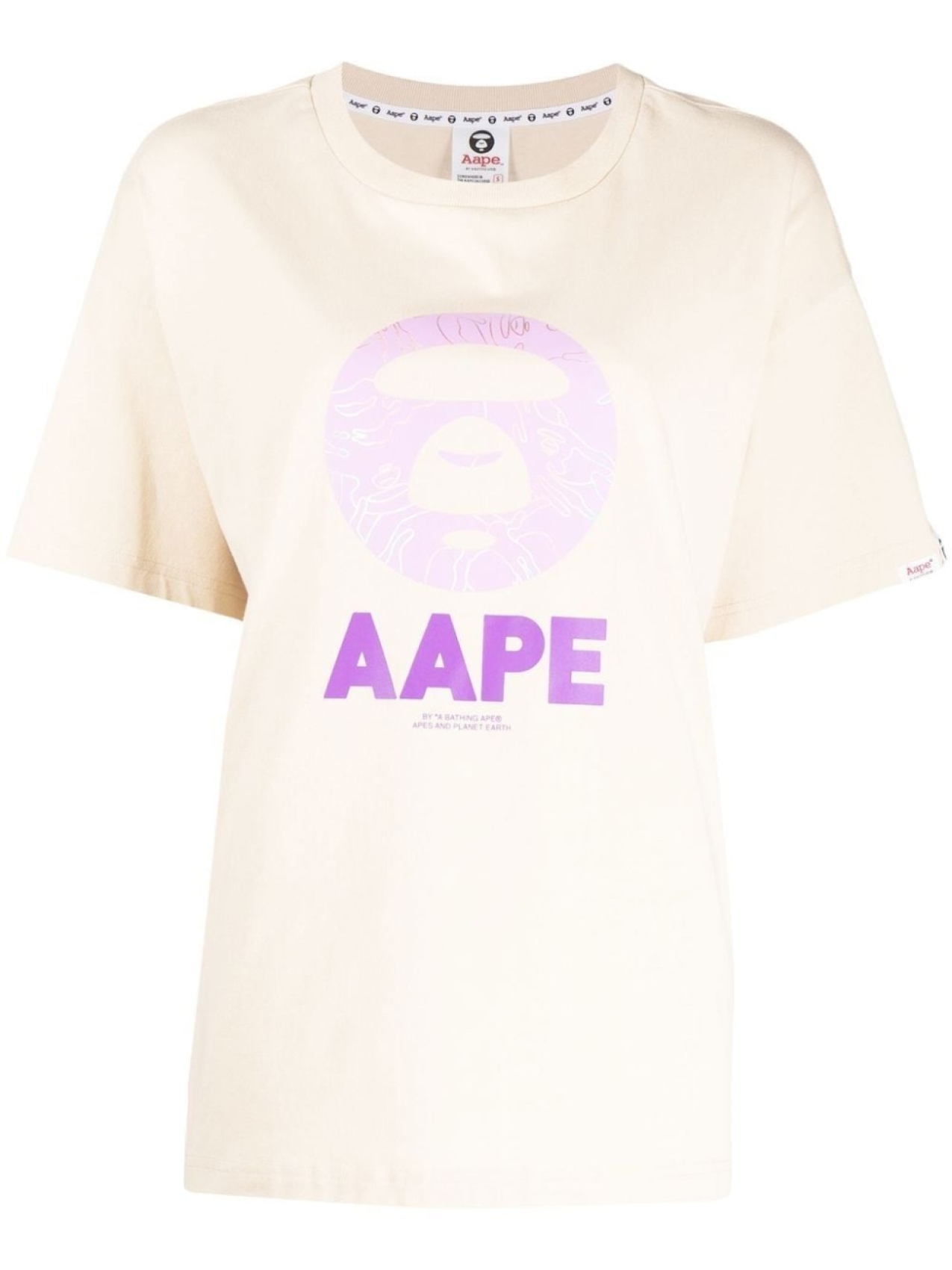 Футболка с логотипом AAPE BY *A BATHING APE, коричневый