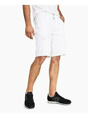 ARMANI Мужские белые джинсовые шорты облегающего кроя с логотипом 32