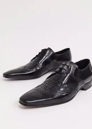 Черные туфли со шнуровкой и эффектом крокодиловой кожи Jeffery West-Черный цвет