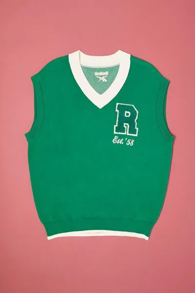 Жилет-свитер Reebok с нашивками Forever 21, зеленый