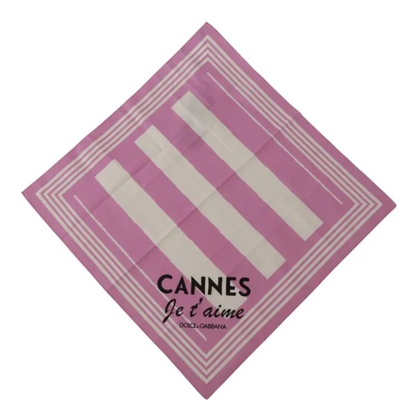 DOLCE - GABBANA Шарф в хлопковую полоску розово-белого цвета с квадратной запахом 50см x 50см 140долл. США