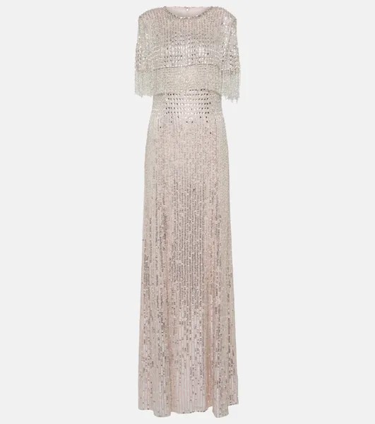 Декорированное платье lyla с накидкой Jenny Packham, розовый