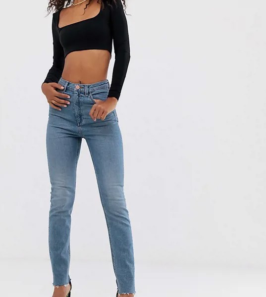 Узкие джинсы в винтажном стиле с завышенной талией ASOS DESIGN Tall Farleigh-Голубой