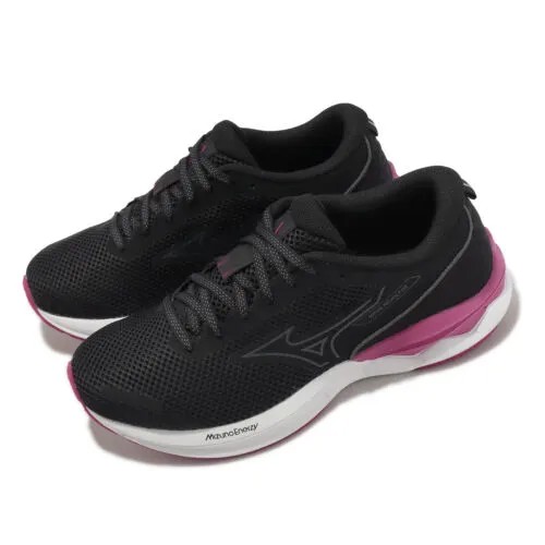 Mizuno Wave Revolt 3 Широкие черные розовые женские кроссовки для бега по шоссе J1GD2385-21
