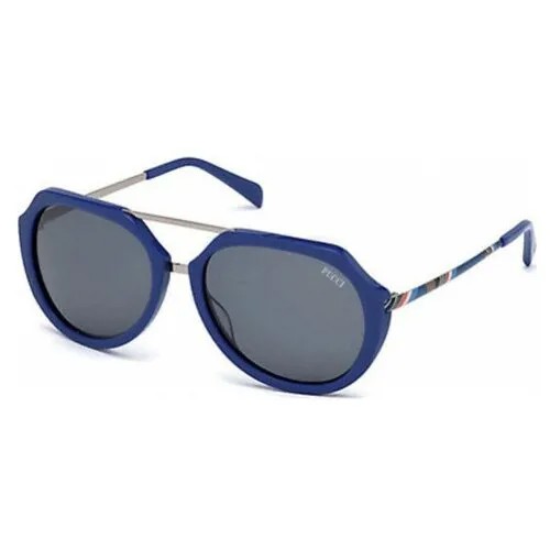 Солнцезащитные очки Emilio Pucci, овальные, оправа: пластик, с защитой от УФ, для женщин, синий