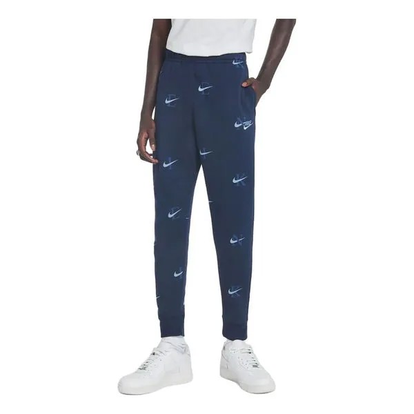 Брюки Nike NSW All-Over Print Club Fleece Joggers 'Blue', синий