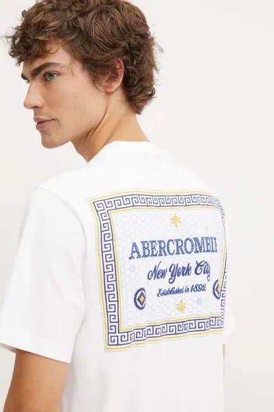 Хлопковая футболка Abercrombie & Fitch, белый