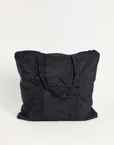 Черная складная сумка-тоут из переработанного полиэстера Selected Homme-Черный цвет
