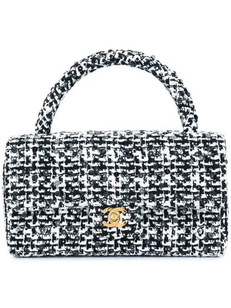 Chanel Pre-Owned стеганая сумка с логотипом СС