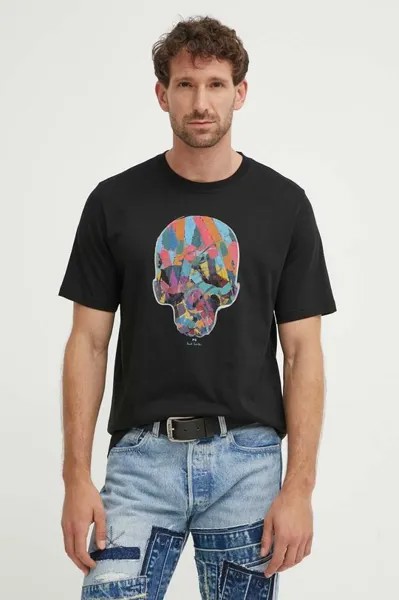Хлопковая футболка PS Paul Smith, черный
