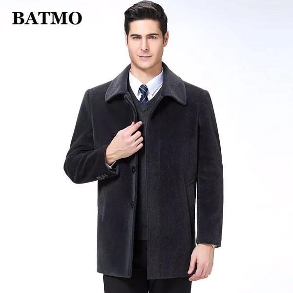 BATMO 2019 Новое поступление; Сезон осень-зима; Высокого качества кашемировые плащ-Тренч пальто для мужчин, мужская верхняя одежда, теплая куртк...