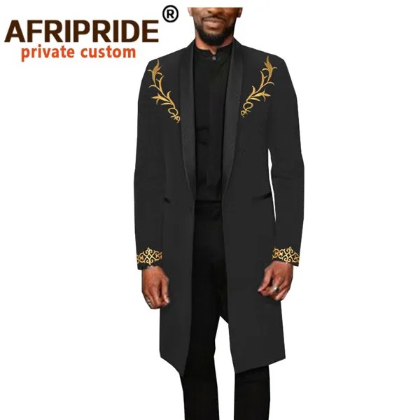 Африканская мужская одежда Дашики с принтом, длинные пальто, куртка приталенного силуэта, официальная одежда для вечеринки и свадьбы с длин...