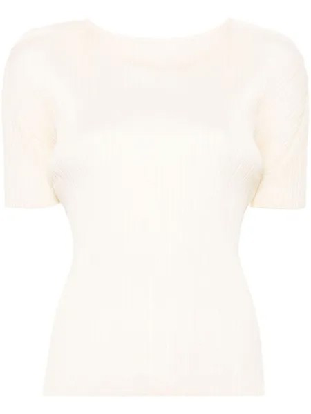 Pleats Please Issey Miyake плиссированная футболка, нейтральный цвет