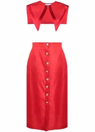 Atu Body Couture Chelsea-collar midi skirt suit