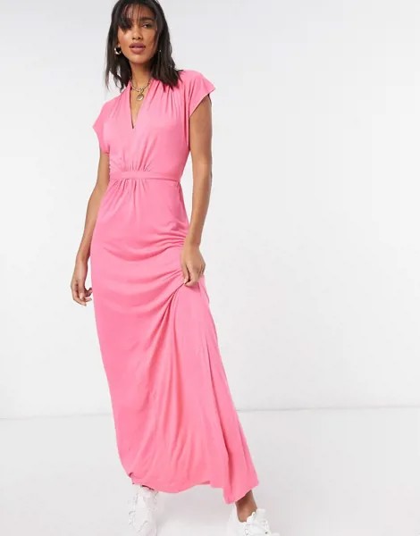 Розовое платье макси French Connection-Розовый цвет