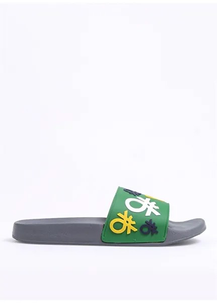 Серо-зеленые мужские тапочки United Colors of Benetton