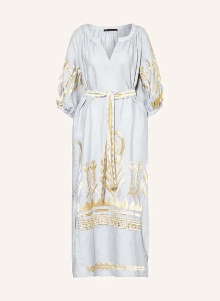 Пляжное платье перо из льна с рукавом 3/4  Greek Archaic Kori, желтый