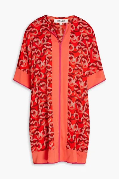 Туника из крепа с принтом Babette Diane Von Furstenberg, папайя