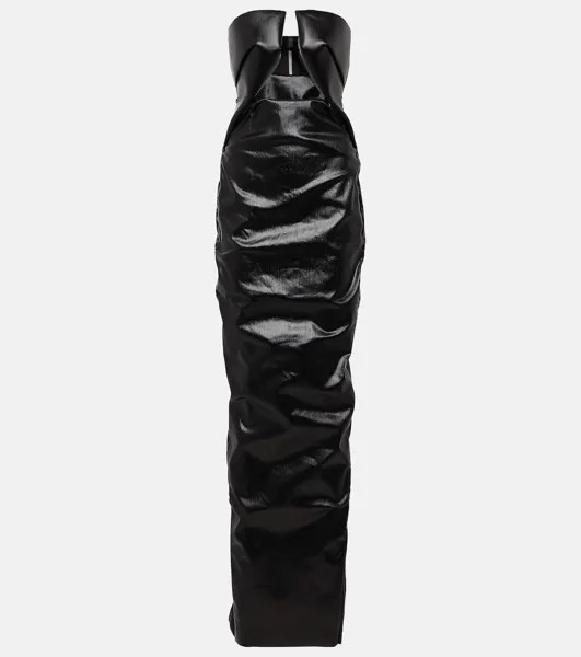 Джинсовое платье с вырезом prong и покрытием Rick Owens, черный