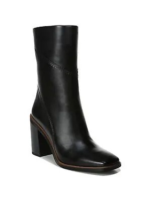 FRANCO SARTO Женские черные кожаные ботинки на каблуке Stevie с квадратным носком, 9 м