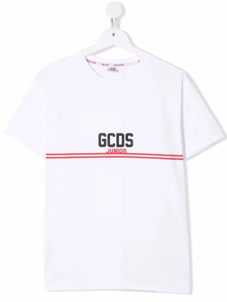 Gcds Kids TEEN logo-stripe print T-shirt