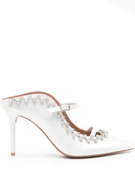 Malone Souliers мюли Gala 100 с кристаллами, белый