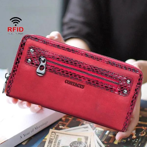 Международная торговля Корейская версия RFID противокражная щетка кожаный женский кошелек многофункциональная длинная сумка на молнии