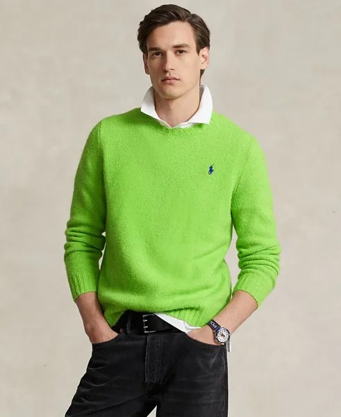 Мужской пушистый свитер из смесовой шерсти Polo Ralph Lauren, зеленый
