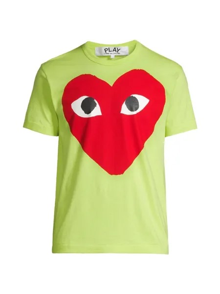 Большая футболка с рисунком сердца по центру Comme des Garçons PLAY, зеленый