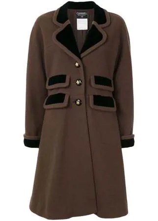 Chanel Pre-Owned пальто А-силуэта средней длины