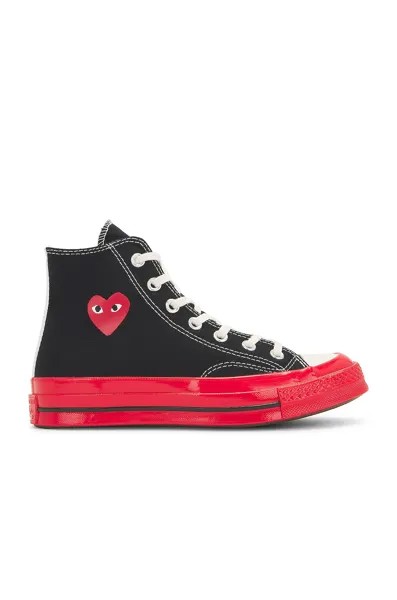 Кроссовки Comme des Garçons Converse Red Sole High Top, черный