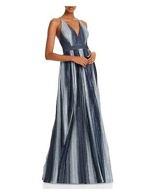 AQUA FORMAL Женское серебристое платье на тонких бретельках в полный рост + расклешенное платье 2