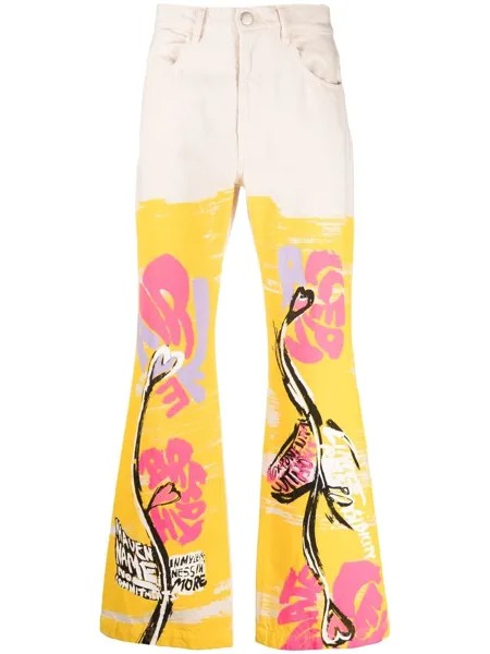 Marni расклешенные брюки с цветочным принтом