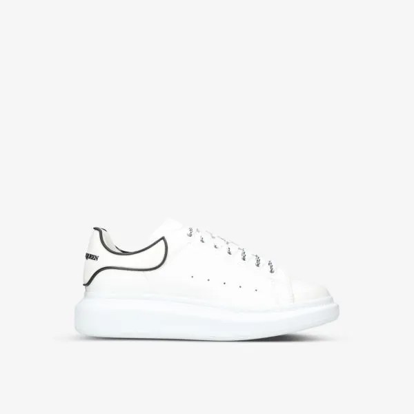 Мужские кожаные низкие кеды с тисненым логотипом mens show Alexander Mcqueen, белый