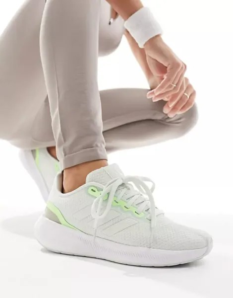 Бело-зеленые кроссовки adidas Running Runfalcon 3.0 adidas performance