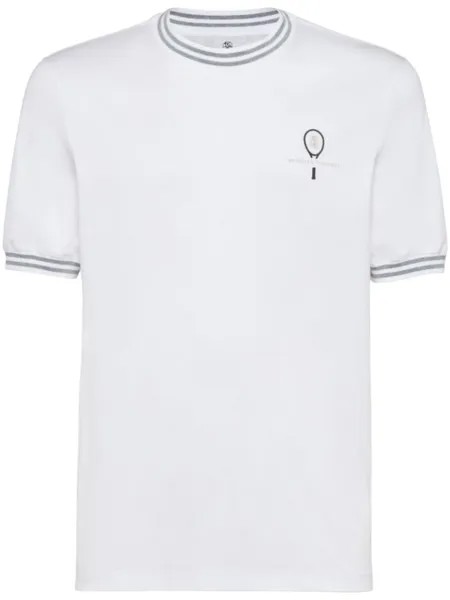 Brunello Cucinelli футболка с логотипом, белый