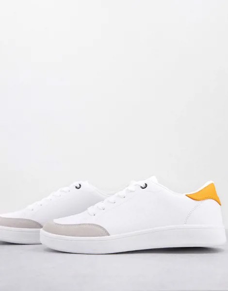 Белые/оранжевые кроссовки со шнуровкой Truffle Collection-Белый