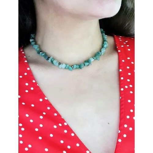 Чокер Jade, нефрит, длина 45 см, зеленый, серый