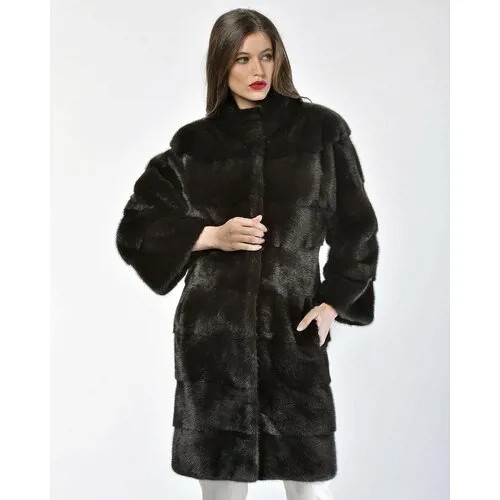 Пальто Manakas Frankfurt, норка, силуэт полуприлегающий, размер 36, черный
