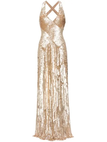 Jenny Packham платье Night Fever с пайетками, золотистый