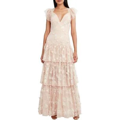 BCBGMAXAZRIA Женское вечернее платье цвета ивы с вышивкой 4 BHFO 1079