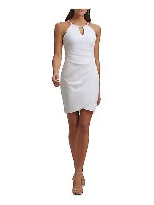 GUESS Женское короткое вечернее платье-футляр без рукавов с белой подкладкой 0