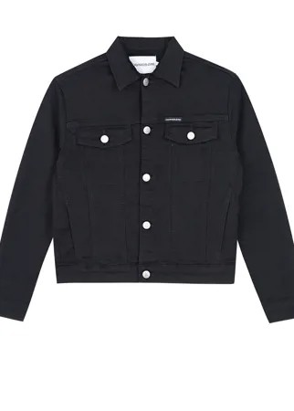 Черная джинсовая куртка с логотипом Calvin Klein детская