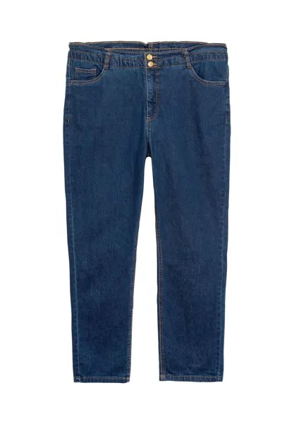 Прямые джинсы очень высокого кроя в виде бумажного пакета sheego, цвет Dark Blue Denim