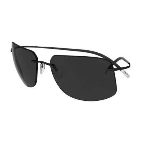 Солнцезащитные очки Silhouette, прямоугольные, с защитой от УФ, для мужчин, черный