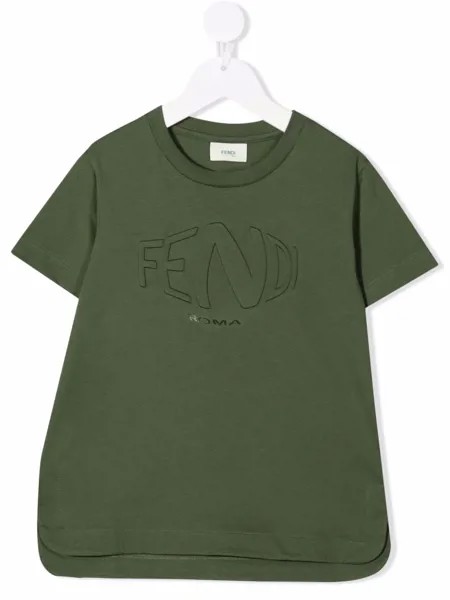 Fendi Kids футболка с тисненым логотипом