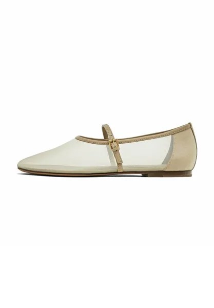 Балетки с ремешками WITH STRAP ACROSS THE INSTEP Massimo Dutti, цвет light brown