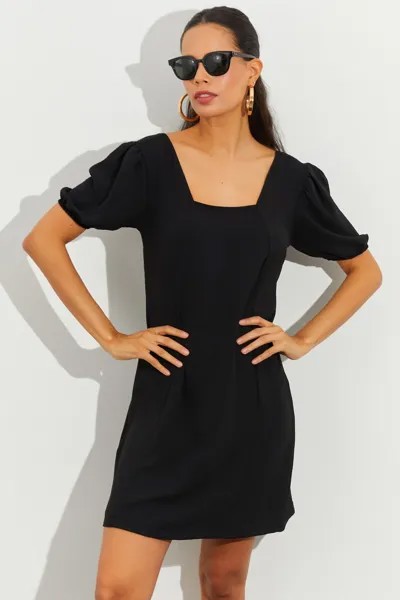 Женское черное мини-платье с рукавами арбуза Cool & Sexy, черный